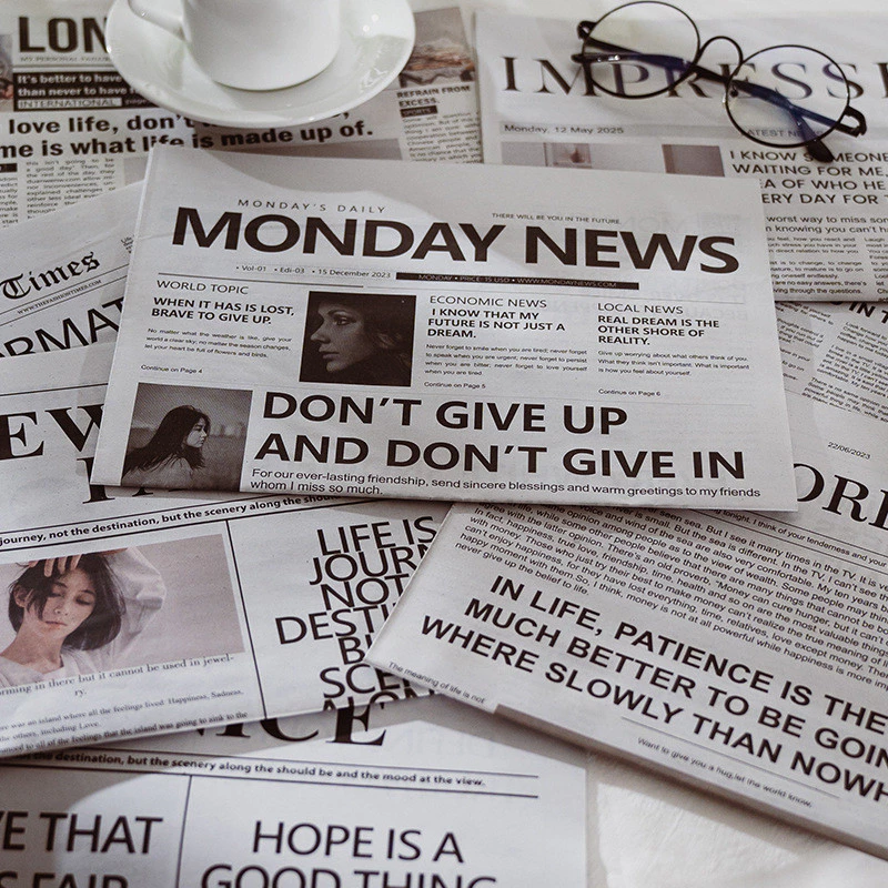 ins風英文報紙拍照道具裝飾擺飾網紅服飾家居美食拍攝攝影背景紙 台灣出貨