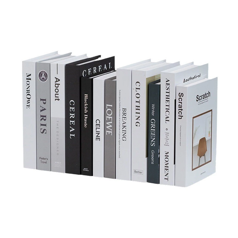 折疊裝飾書現代英文簡約擺件拍攝裝飾假書北歐道具書模型 台灣出貨