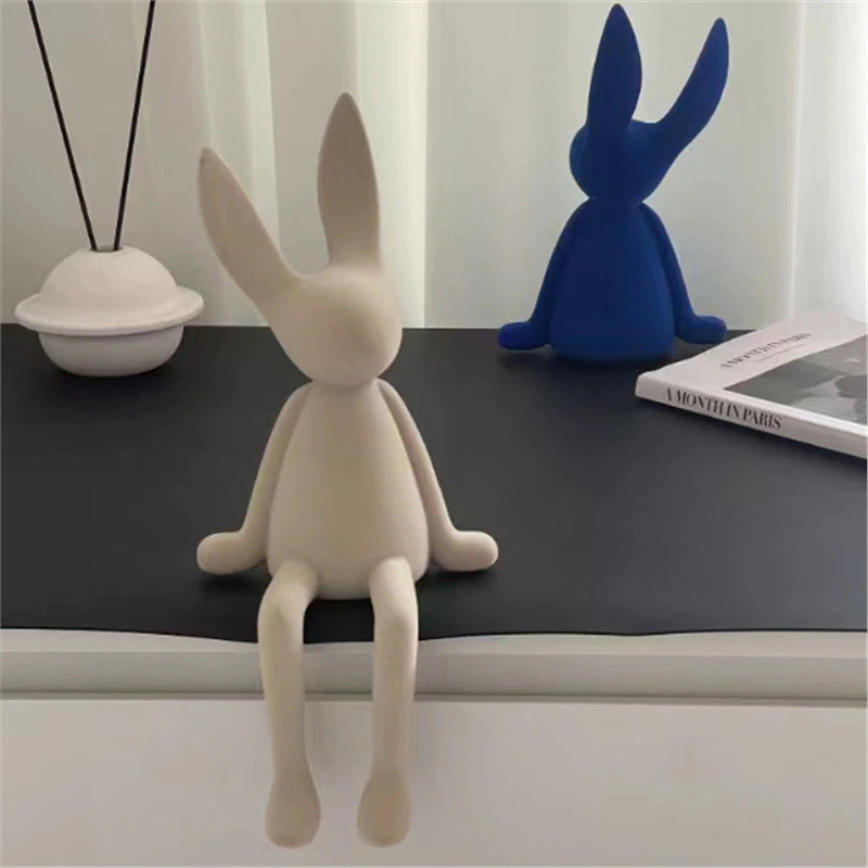 坐姿兔擺件 奶油風家居檯面裝飾 台灣出貨