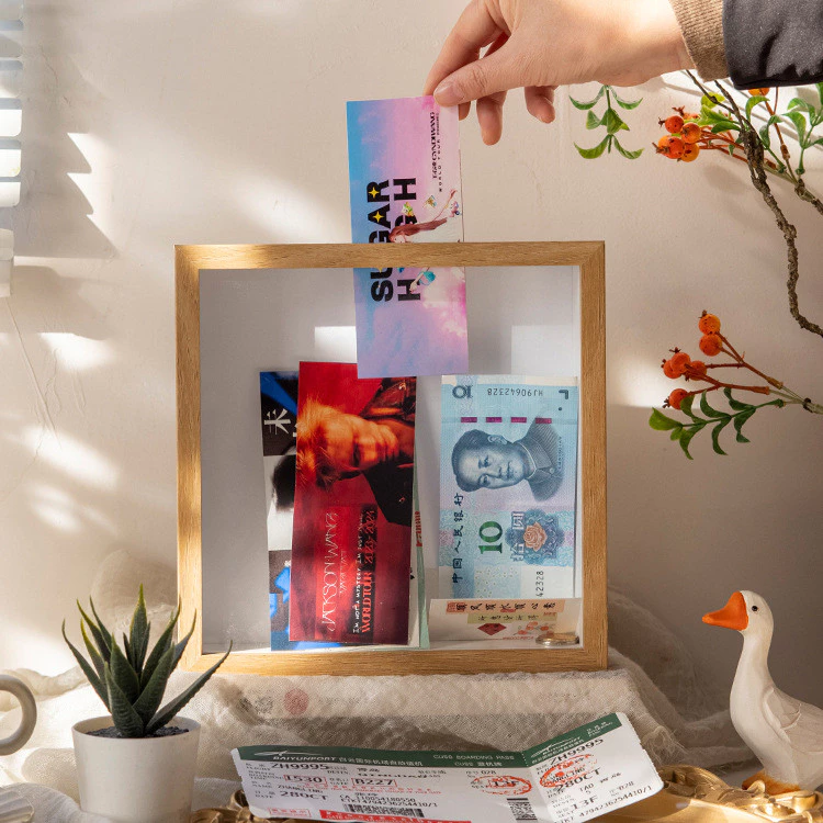 立體中空相框 小費箱 硬幣紀念紙幣演唱會門票電影票機票收藏框台灣出貨