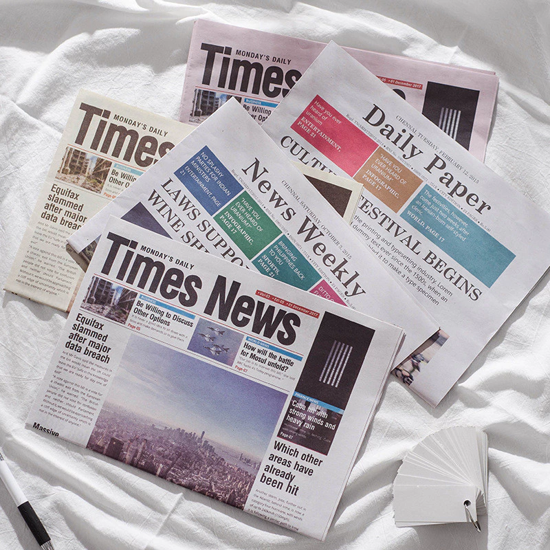 北歐風英文裝飾報紙 ins擺拍英文報紙拍照道具 復古英文包裝報紙台灣出貨