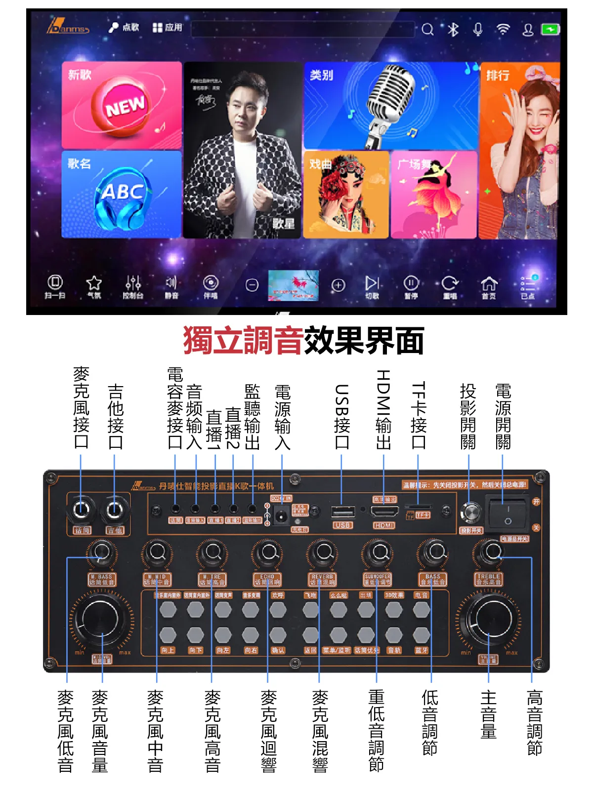 【DANMS丹嘜仕】投影款 K930戶外型點歌機