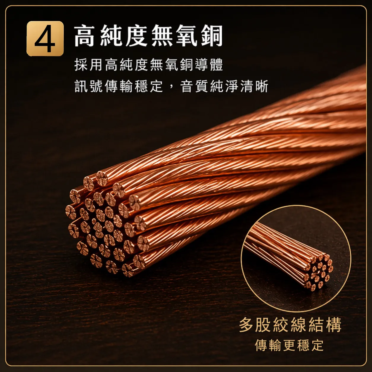 【丹嘜仕配件】200芯高純度無氧銅喇叭線 透明快接端子 防呆設計 音質升專業音響線 通用喇叭線 音響線 裸線