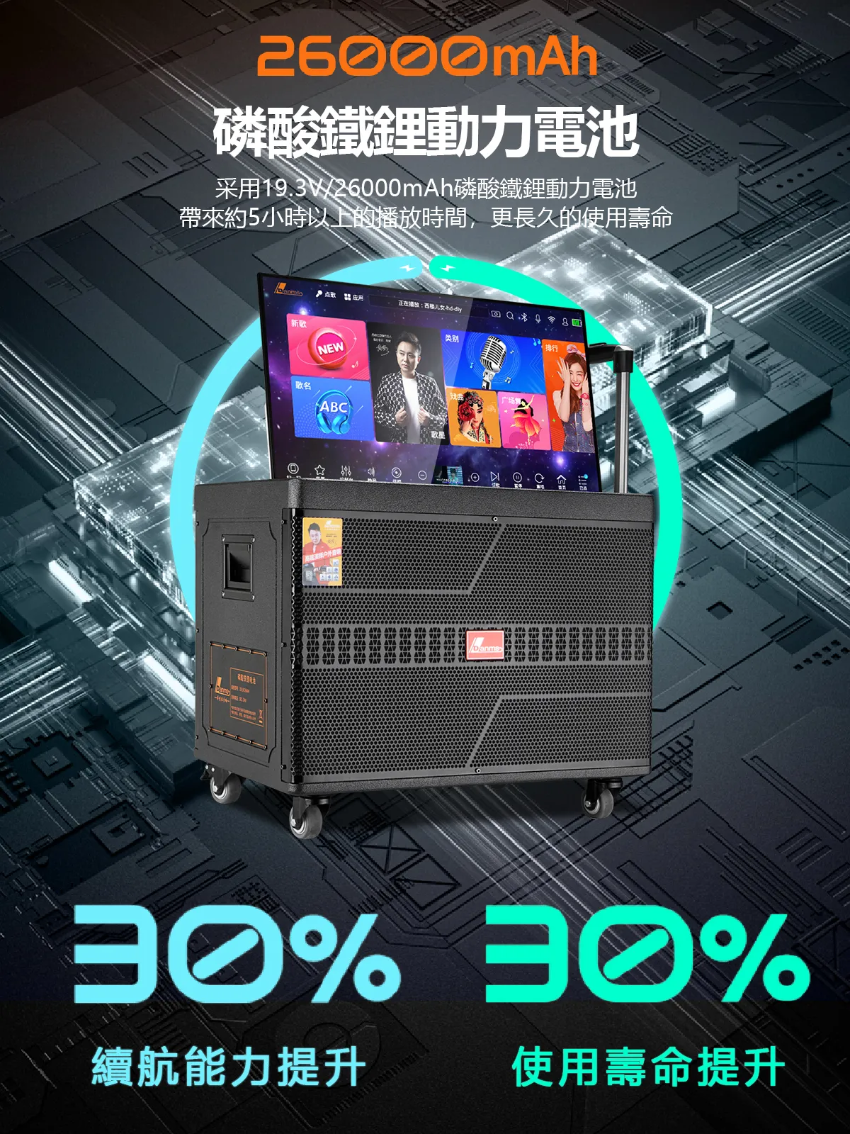 【DANMS丹嘜仕】最新款 H8800 移動式點歌機