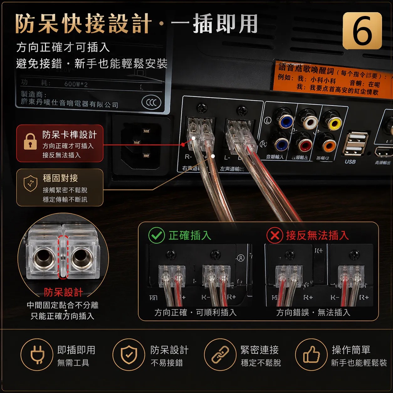 【丹嘜仕配件】200芯高純度無氧銅喇叭線 透明快接端子 防呆設計 音質升專業音響線 通用喇叭線 音響線 裸線
