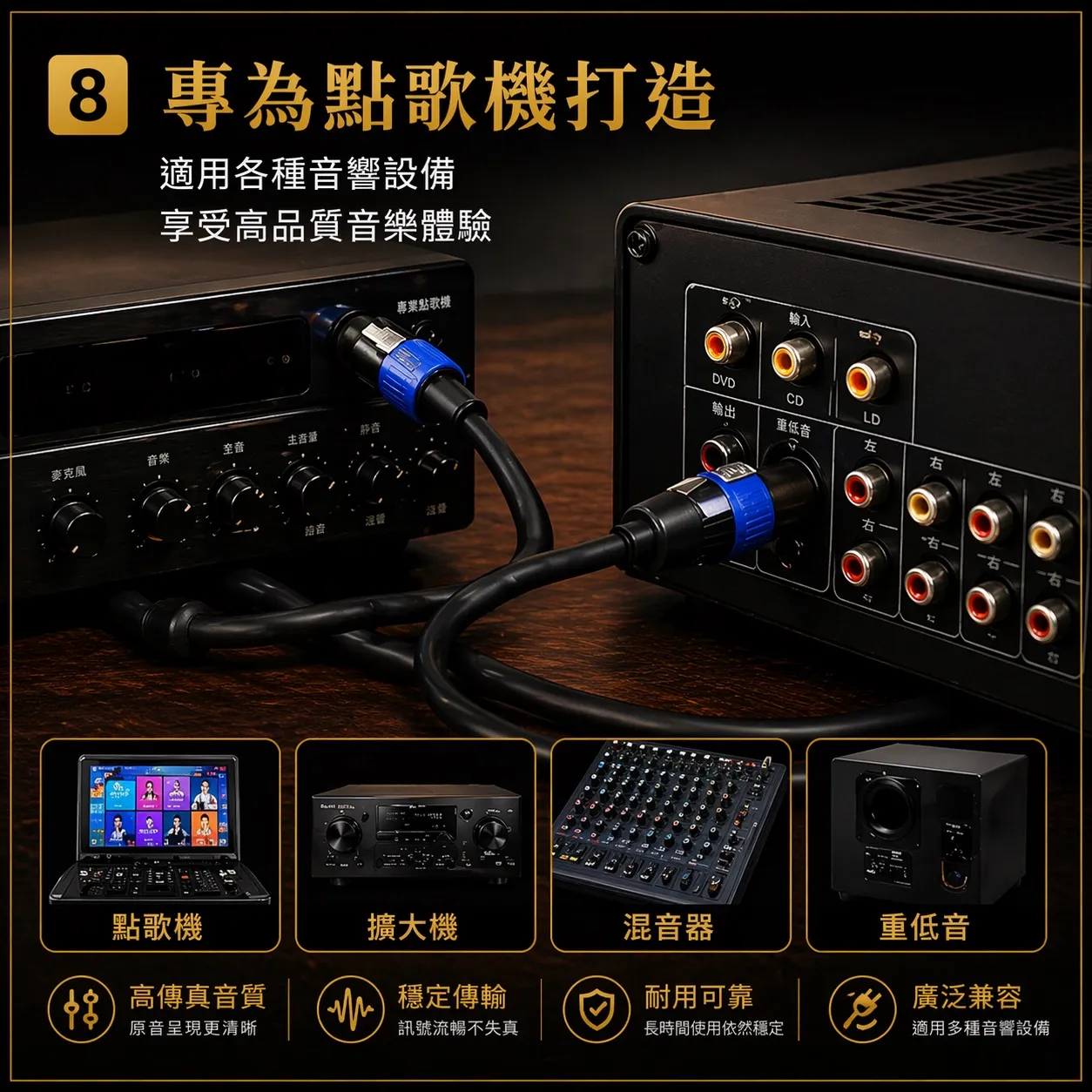 【丹嘜仕配件】音響專用線 Speakon 卡扣音響線 專業音響線材 客制化線材