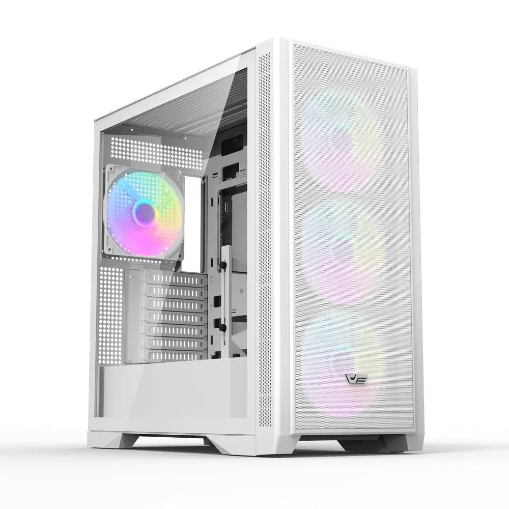 darkFlash 大飛DF4100 E-ATX電腦機殼-白色｜電競主機｜