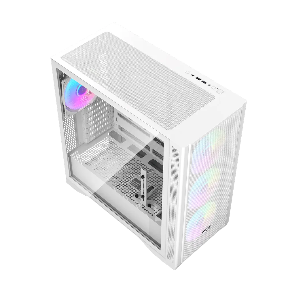darkFlash 大飛DF4100 E-ATX電腦機殼-白色｜電競主機｜