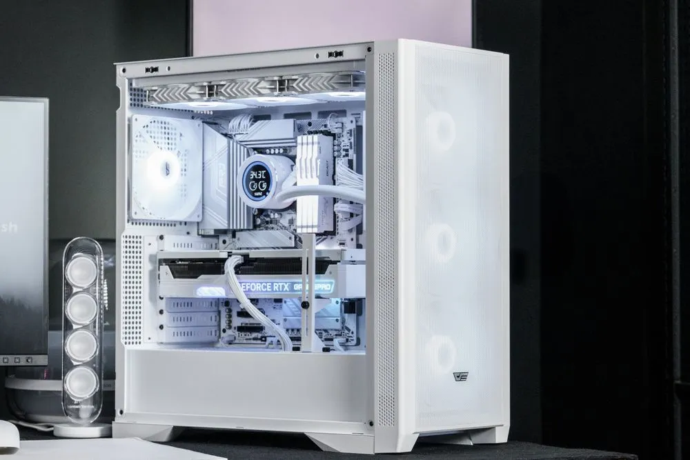 darkFlash 大飛DF4100 E-ATX電腦機殼-白色｜電競主機｜