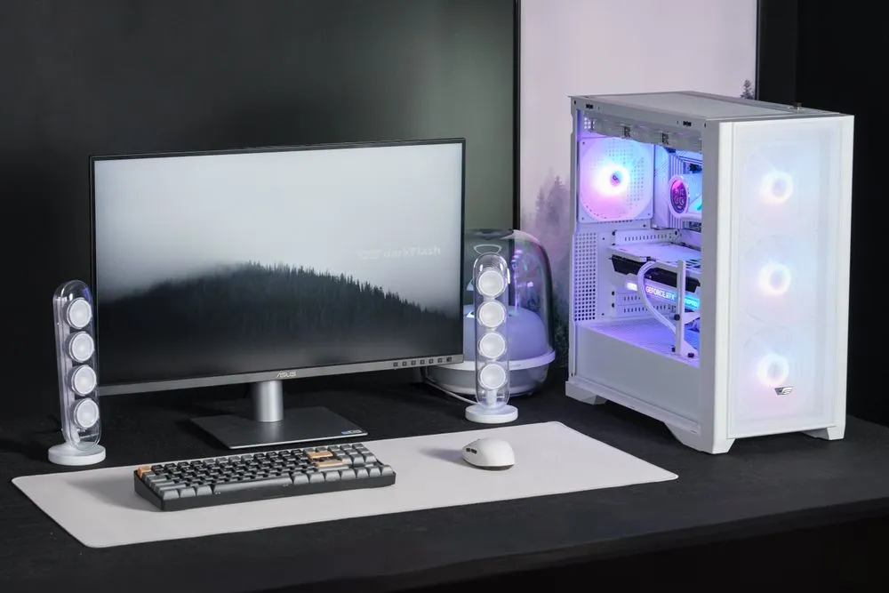 darkFlash 大飛DF4100 E-ATX電腦機殼-白色｜電競主機｜