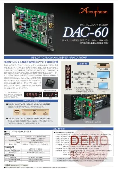 日本Accuphase DAC-60 數位輸入擴充卡  請來電詢價