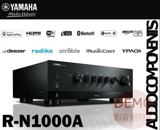 YAMAHA R-N1000A 「YPAO」自動音場校正功能 無損串流 HiFi高音質 兩聲道綜合擴大機