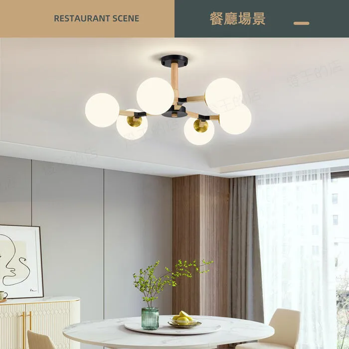 柏拉圖 北歐風 半吸頂燈 6燈 / 9燈 客廳燈 房間燈 餐廳燈 6燈C59-50/6  9燈C59-50/9