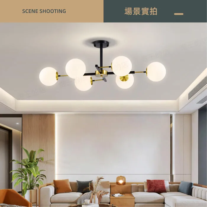 柏拉圖 半吸頂燈6燈 客廳燈 餐廳燈 房間燈 C59-51
