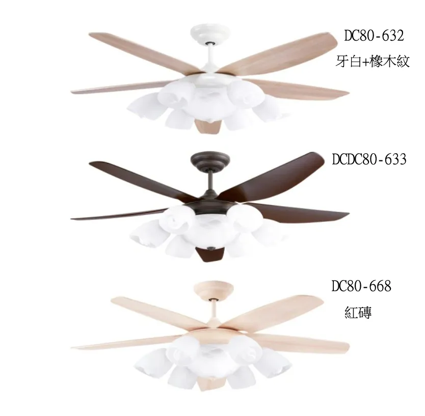 將財 台灣製 52吋/56吋DC吊扇+燈具附遙控器 DC80-632 DC80-668 DC80-633