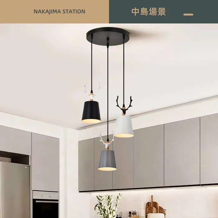 柏拉圖 北歐風 鹿角吊燈3燈 客廳燈 餐廳燈 吧檯燈 C59-20