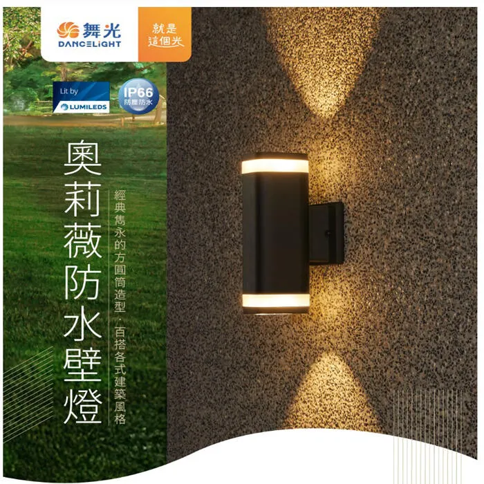 舞光 LED 9W 奧莉薇戶外防水壁燈 IP66 防塵防水 上下打光防眩光型 E-2380