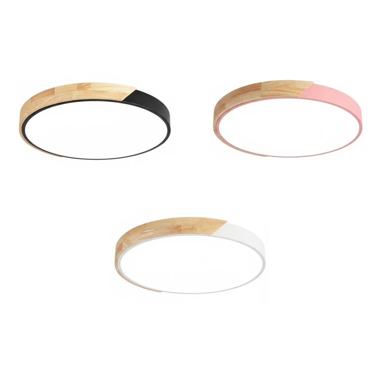 柏拉圖 北歐風 24W LED吸頂燈 三色變光 房間燈 走道燈 玄關燈 C0059-24W-B黑色 C0059-24W-P粉紅色 C0059-24W-W白色