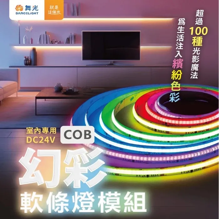 舞光 室內專用 DC24V 幻彩COB軟條燈(D-CO24V-RGBR1)一捆五米 附遙控器 驅動器另購