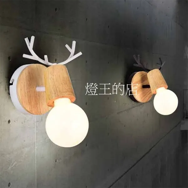 柏拉圖 鹿角原木壁燈 走道燈 黑色4831 白色 4831-W