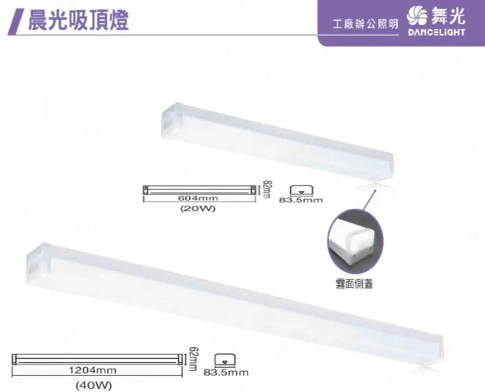 舞光 LED 2尺 / 4尺晨光吸頂燈 防眩罩 一體式 室內專用白光6500K  LED-2216D 4216D