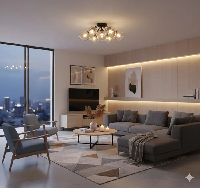 維也納 半吸頂6+1燈 客廳燈 餐廳燈 22112