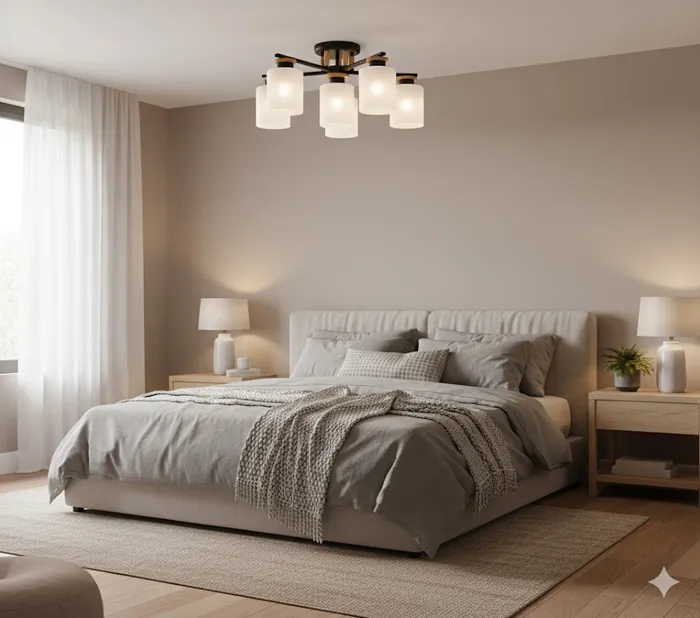 維也納 半吸頂5+1燈 客廳燈 餐廳燈 房間燈 22212