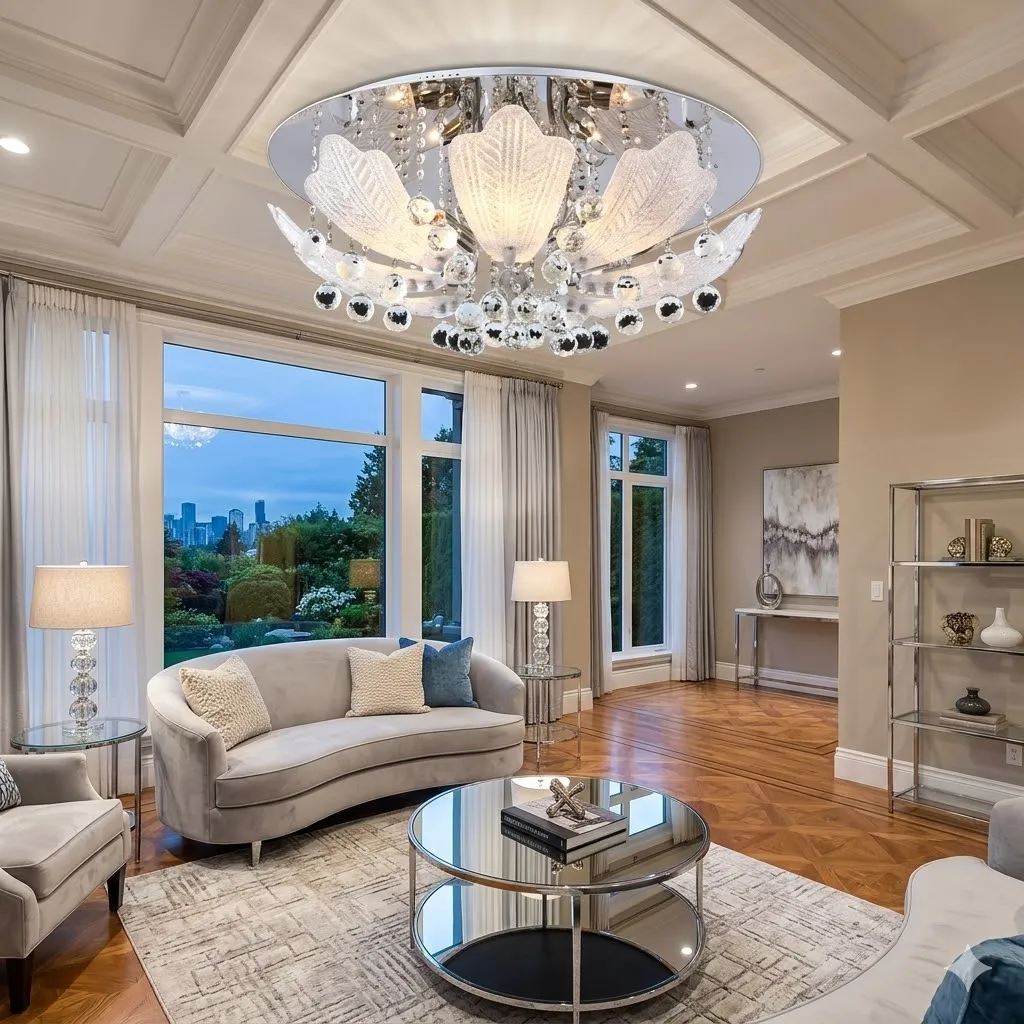 布拉格 水晶半吸頂9燈 客廳燈 餐廳燈 10303/9C