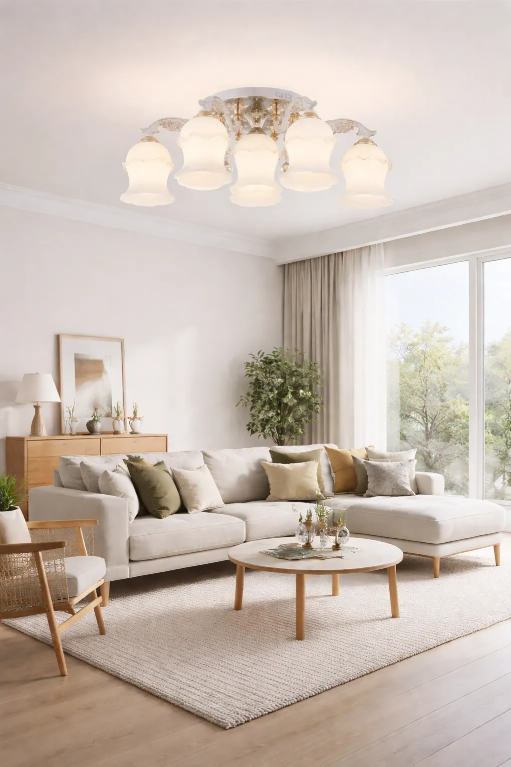 布拉格 半吸頂燈6+1燈  客廳燈 餐廳燈 11192/6+1