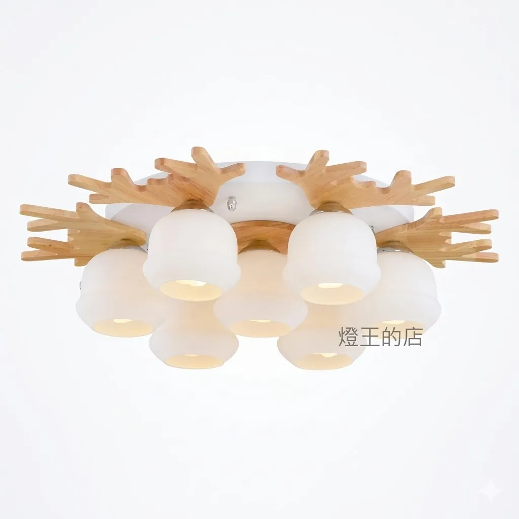 布拉格 半吸頂燈6+1燈 客廳 房間 餐廳燈 11174/C6+1