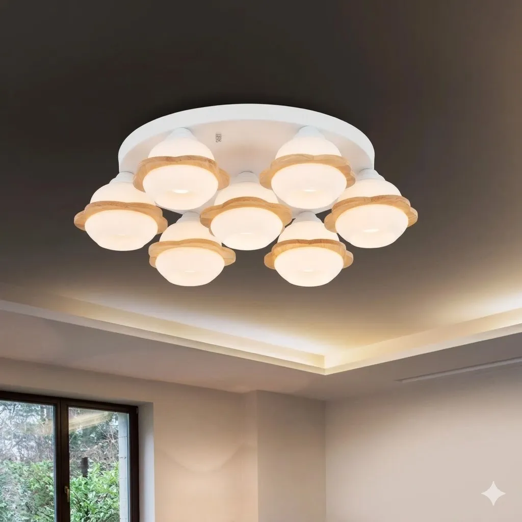 布拉格 半吸頂燈6+1燈 客廳 房間 餐廳燈 11322/C6+1