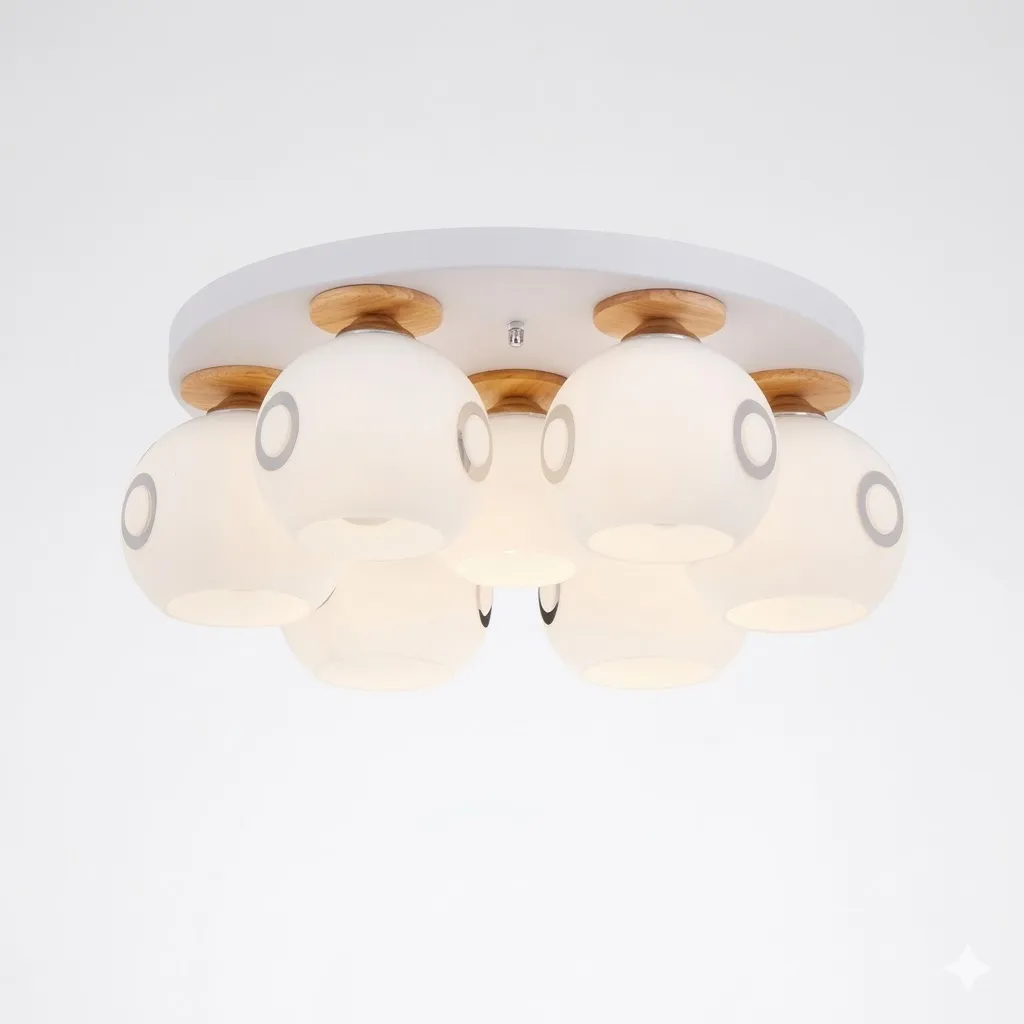 布拉格 半吸頂燈6+1燈 客廳 房間 餐廳燈 11117-C6+1