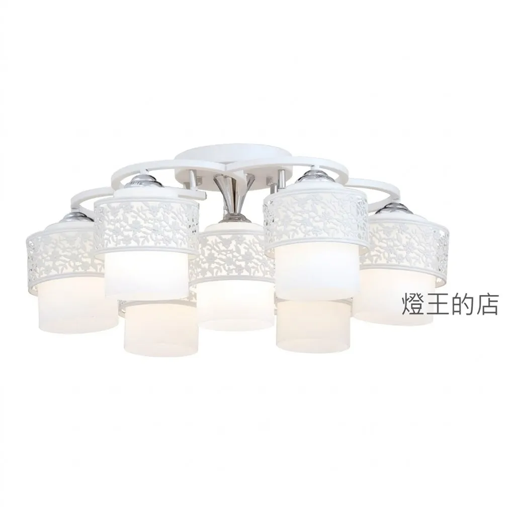 布拉格 半吸頂燈6+1燈 客廳 房間 餐廳燈　10611/6+1