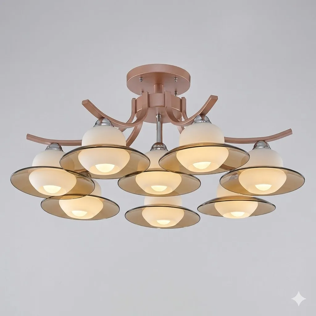 柏拉圖 玫瑰金 半吸頂燈 8 燈  MX89214G-8