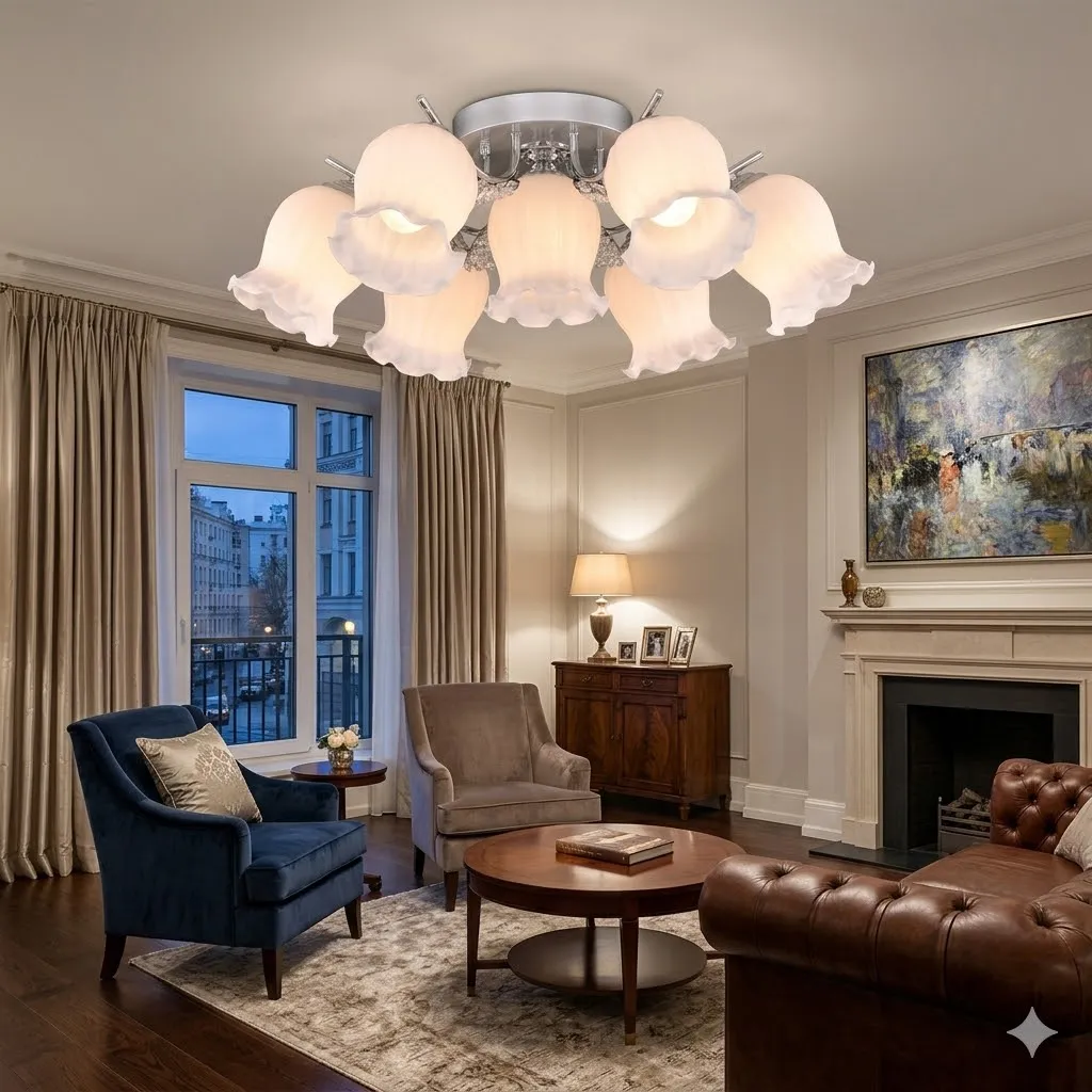 布拉格 半吸頂燈6+1燈 10405/6+1 客廳 房間 餐廳燈