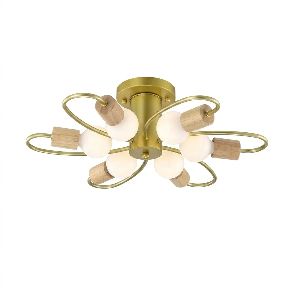 燈時代   半吸頂燈6燈 061-1014 客廳 房間 餐廳