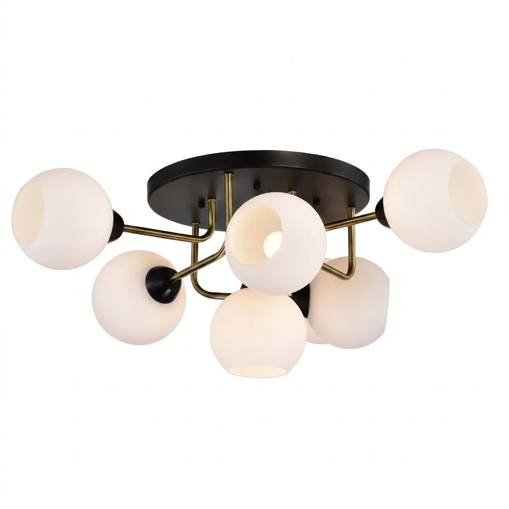 燈時代   半吸頂燈6+1燈 061-1075  附IC可分段 客廳 房間 餐廳