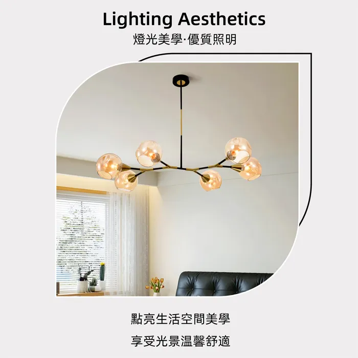 柏拉圖 設計師新款 吊燈 6 燈 北歐風格 客廳燈 吧檯燈 燈飾燈具  ZL1249/6