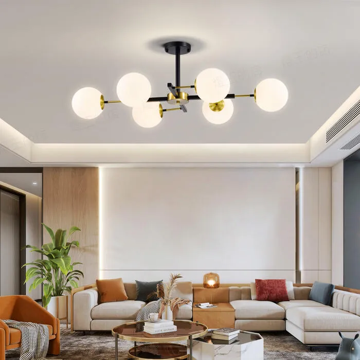 柏拉圖 半吸頂燈6燈 客廳燈 餐廳燈 房間燈 C59-51