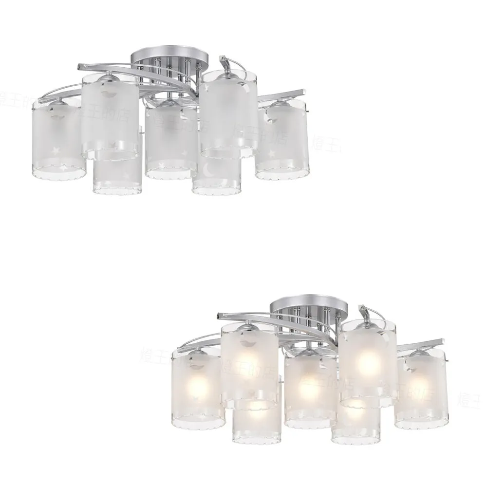 柏拉圖 半吸頂6+1燈 客廳燈 餐廳燈 房間燈 21032