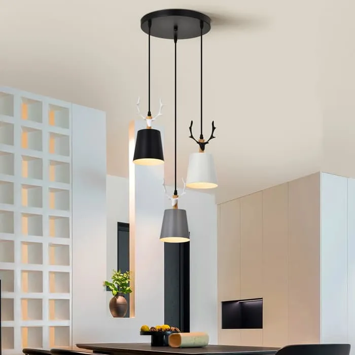 柏拉圖 北歐風 鹿角吊燈3燈 客廳燈 餐廳燈 吧檯燈 C59-20