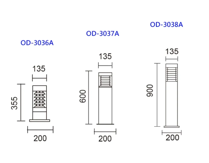 舞光 E27替換型 草皮燈(OD-3036A OD-3037A OD-3038A) 35.5/60/90公分