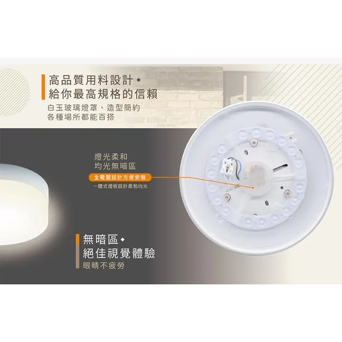 舞光 LED 16W蛋糕吸頂燈 浴室燈 陽台燈 玄關燈 壁燈(LED-CEK16) 全電壓 非調光