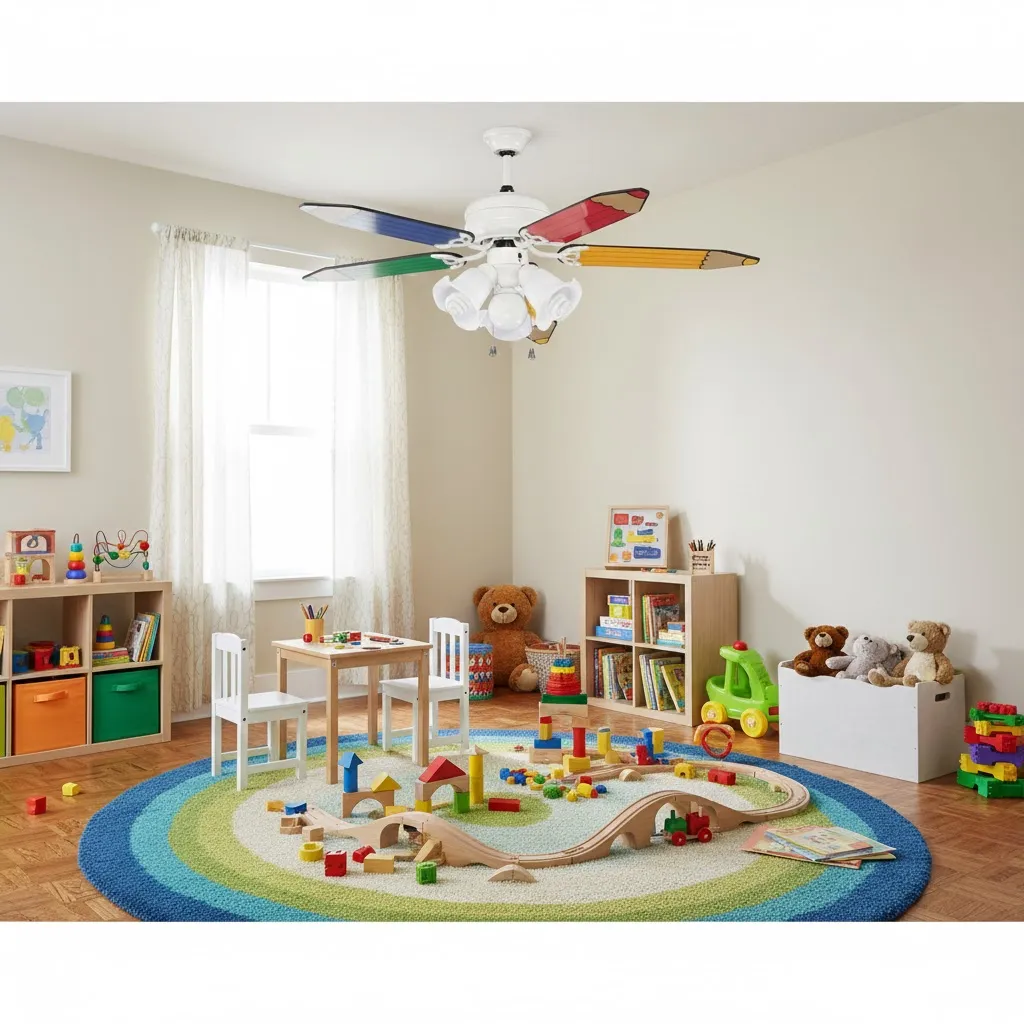 領航者 台灣製吊扇 52吋 吊扇+吊扇燈 卡通 鉛筆扇 AS-32233+AS-32234