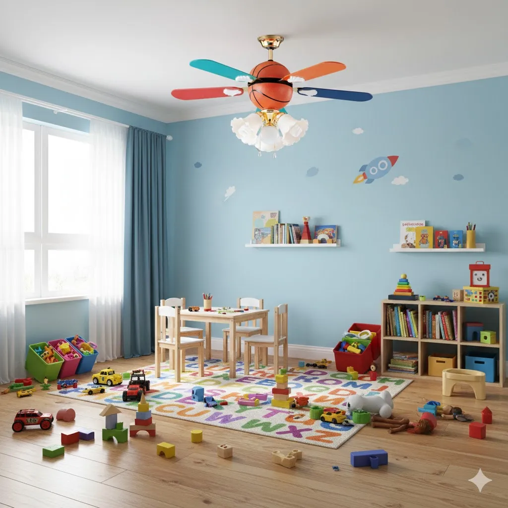 領航者 台灣製吊扇 52吋 吊扇+吊扇燈 籃球造型吊扇 AS-32297+AS-32298