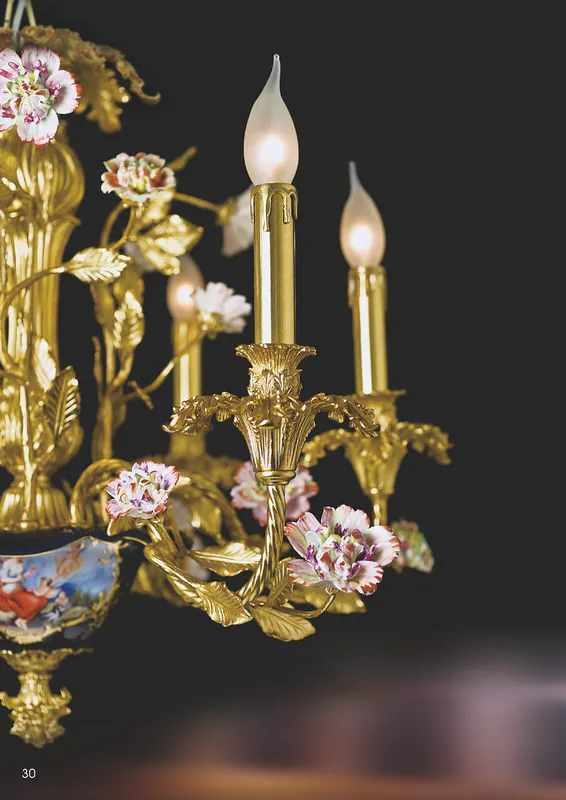 布拉格 全銅 陶瓷 脫臘鑄造工藝 吊燈6燈 大廳 客廳燈 餐廳燈 吧枱燈 11254/H6