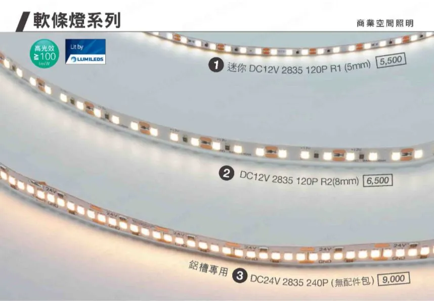 舞光 DC24V 室內鋁槽專用軟條燈 一捆5米 驅動器另購 D-35NA24V16R1 (無配件包)