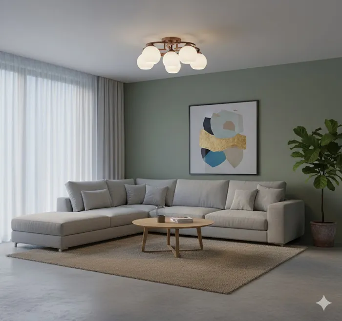 維也納 半吸頂5+1燈客廳燈 房間燈 餐廳燈 22312