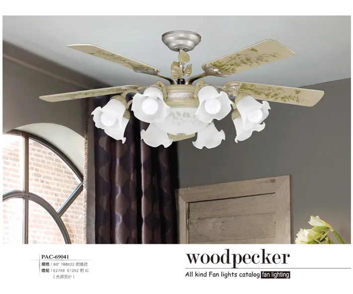 啄木鳥 台灣製 60吋吊扇+燈具8+2燈 附遙控器 PAC-69041