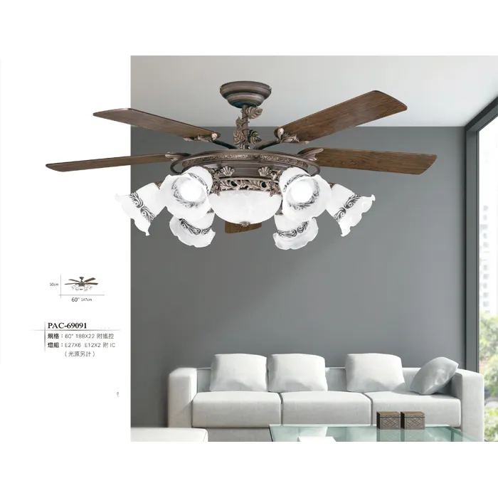 啄木鳥 台灣製 60吋吊扇+燈具 附遙控器 PF9872